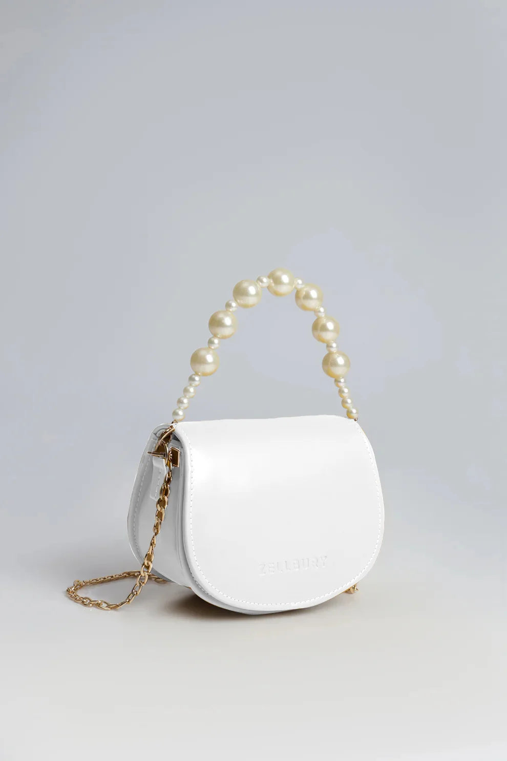 Culture Mini Pearl Handbag-White