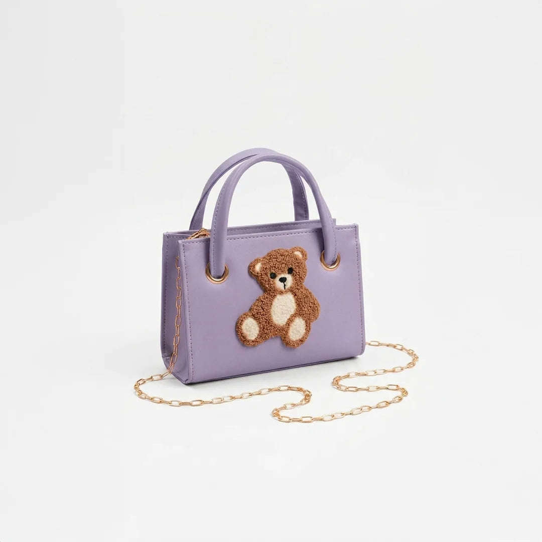 Culture Teddy Bear Mini Handbag- Purple
