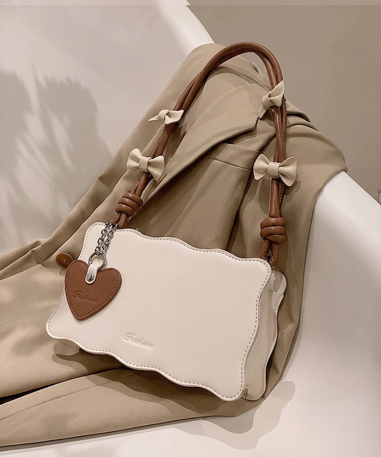 Heart Handbag Brown Strap (High Quality)