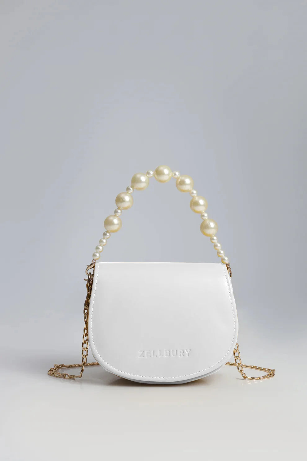 Culture Mini Pearl Handbag-White