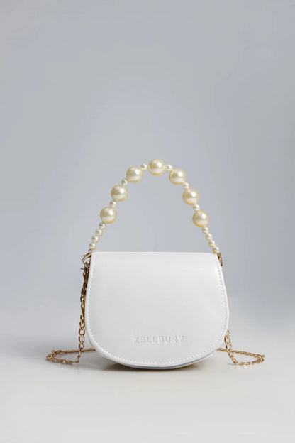Culture Mini Pearl Handbag-White