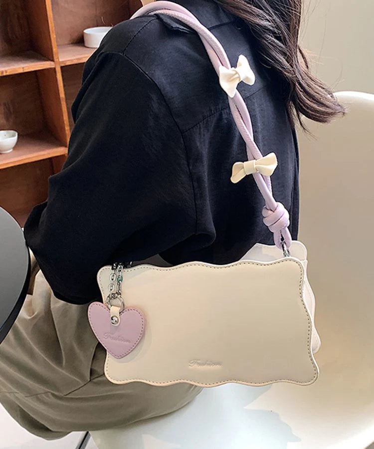 Heart Handbag Lilac Strap (High Quality)