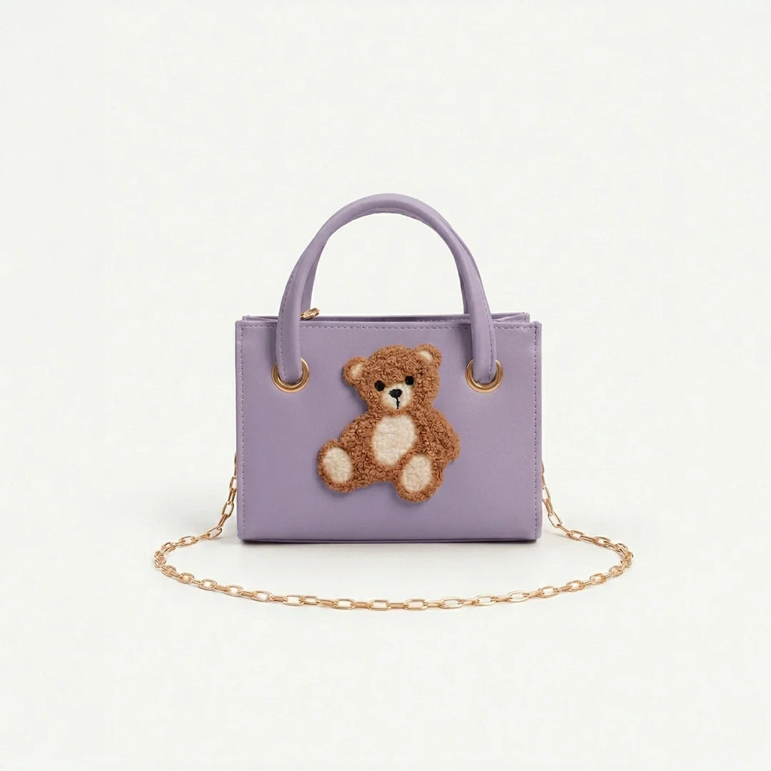 Culture Teddy Bear Mini Handbag- Purple