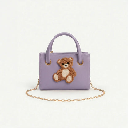 Culture Teddy Bear Mini Handbag- Purple