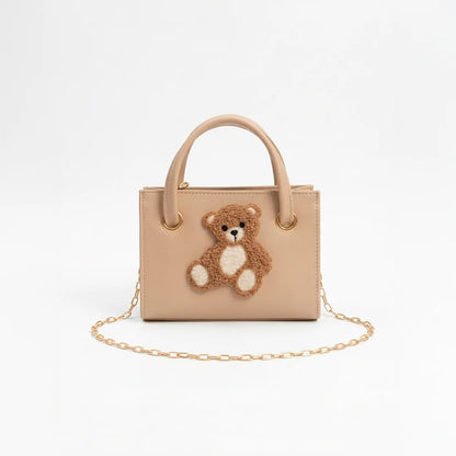 Culture Teddy Bear Mini Handbag- Beige