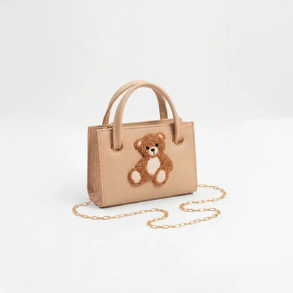 Culture Teddy Bear Mini Handbag- Beige