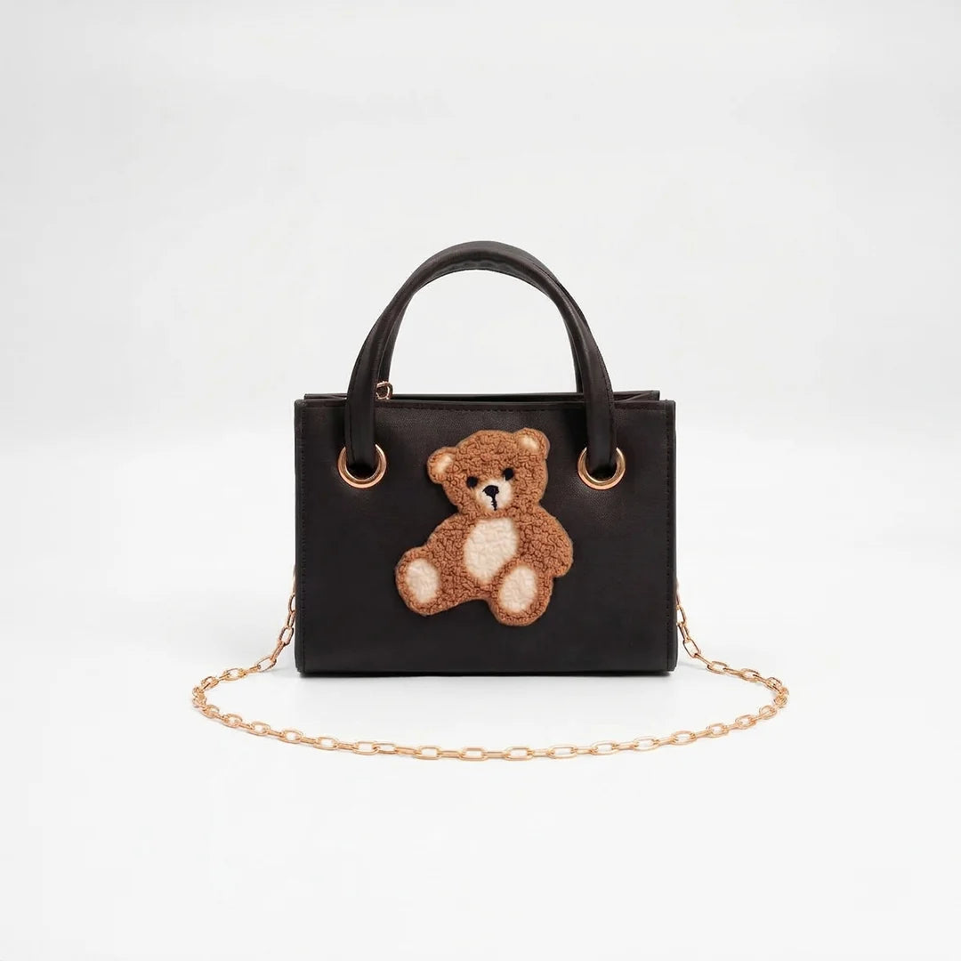 Culture Teddy Bear Mini Handbag- Black