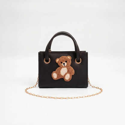 Culture Teddy Bear Mini Handbag- Black
