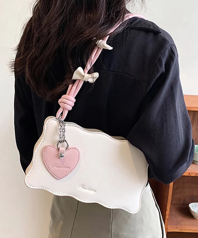 Heart Handbag Pink Strap (High Quality)