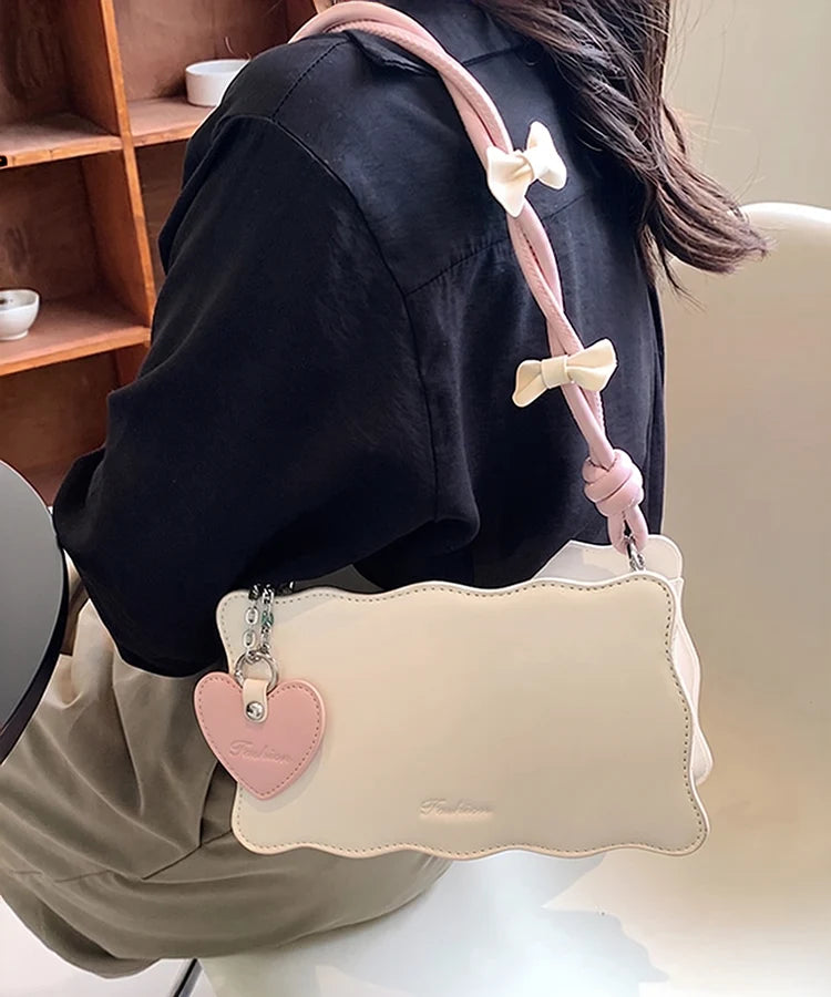 Heart Handbag Pink Strap (High Quality)