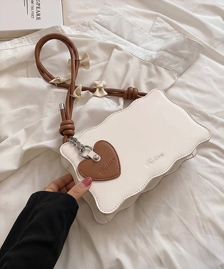 Heart Handbag Brown Strap (High Quality)