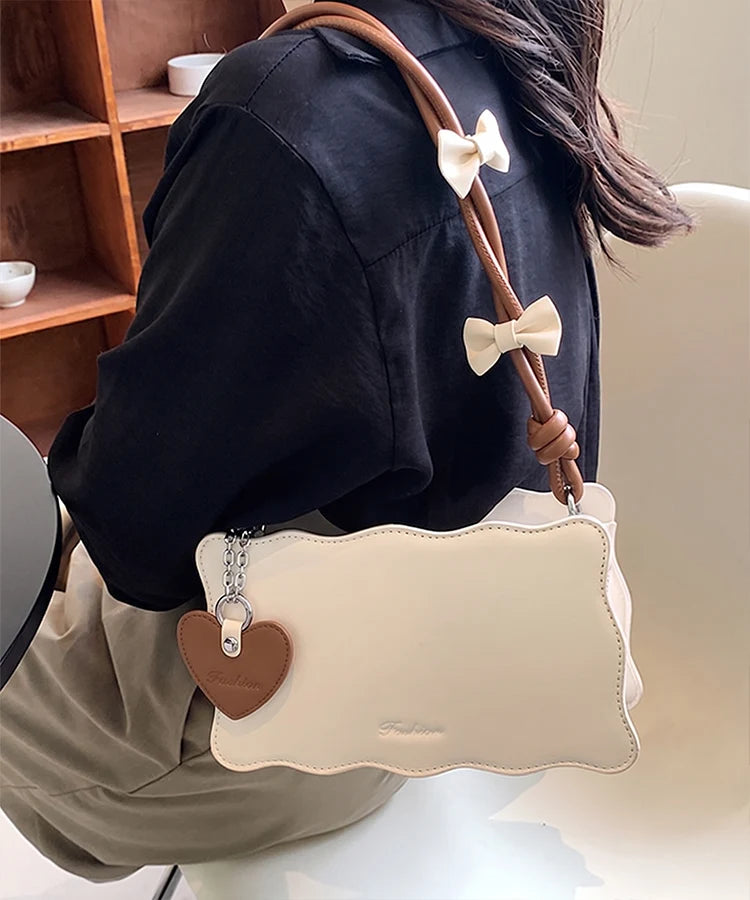 Heart Handbag Brown Strap (High Quality)