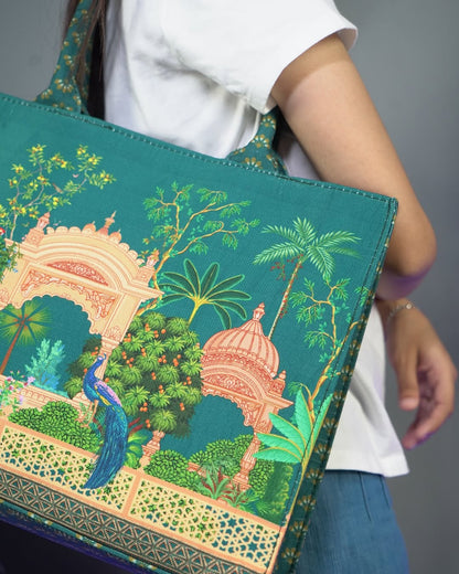 Culture Canvas Tote Bag Peacock