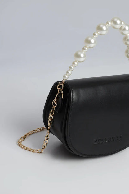Culture Mini Pearl Handbag-Black