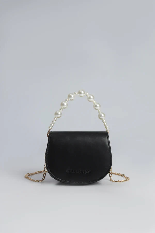 Culture Mini Pearl Handbag-Black