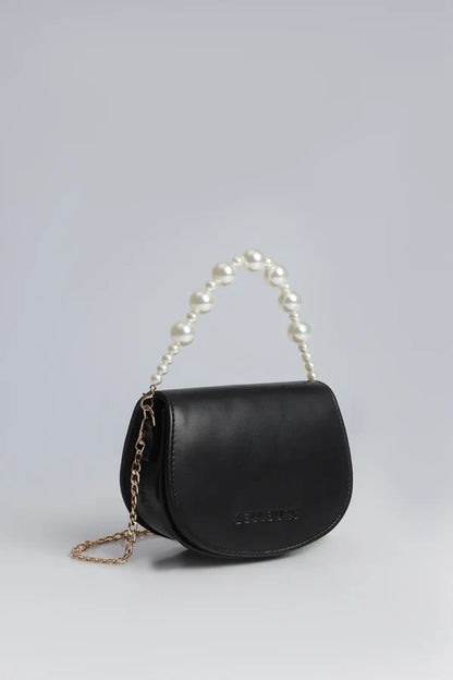 Culture Mini Pearl Handbag-Black
