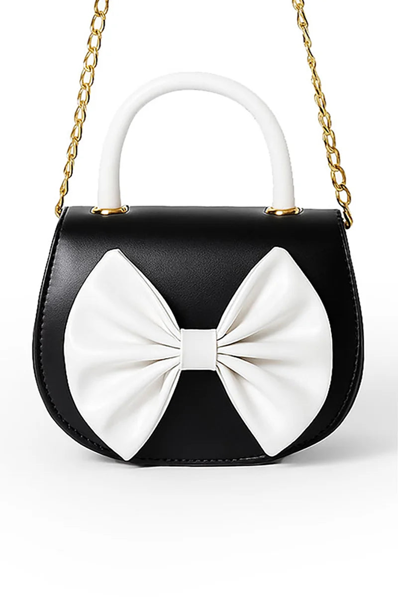 Culture Bow Charm Handbag-Black