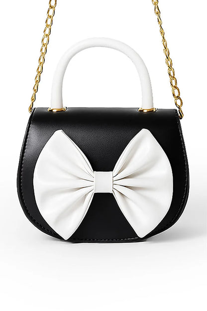 Culture Bow Charm Handbag-Black