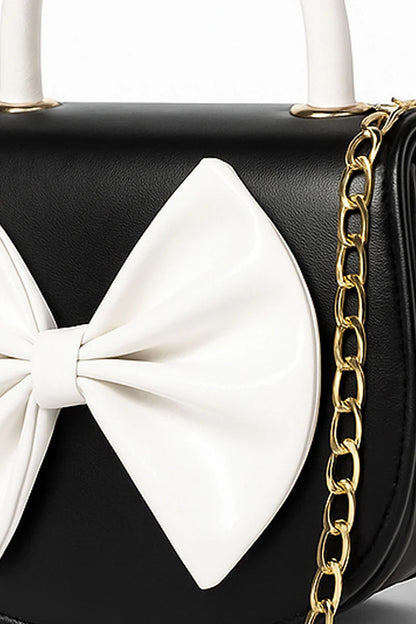 Culture Bow Charm Handbag-Black