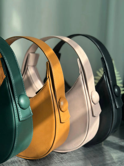 Culture Plain Hobo HandBag - Mustard