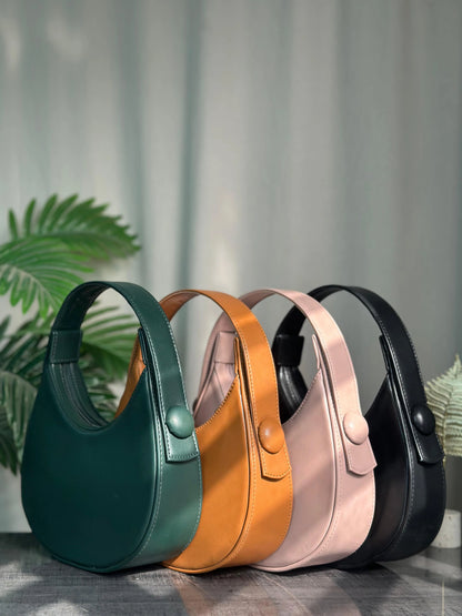 Culture Plain Hobo HandBag - Mustard