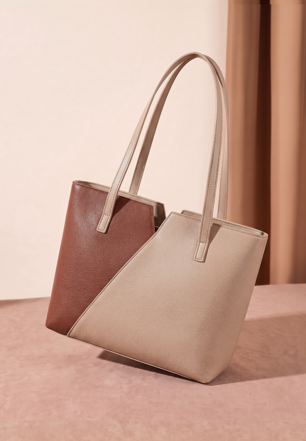 Culture Tote Notch - Beige and Brown