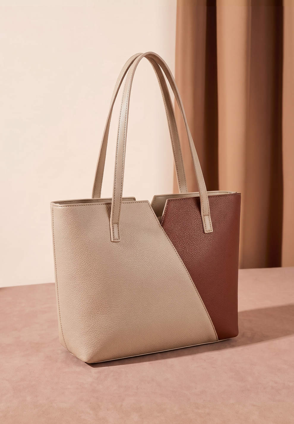 Culture Tote Notch - Beige and Brown