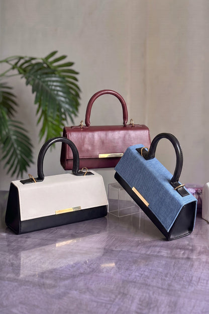 Culture Handbag Vesper - Denim & Black (Textured Contrast)