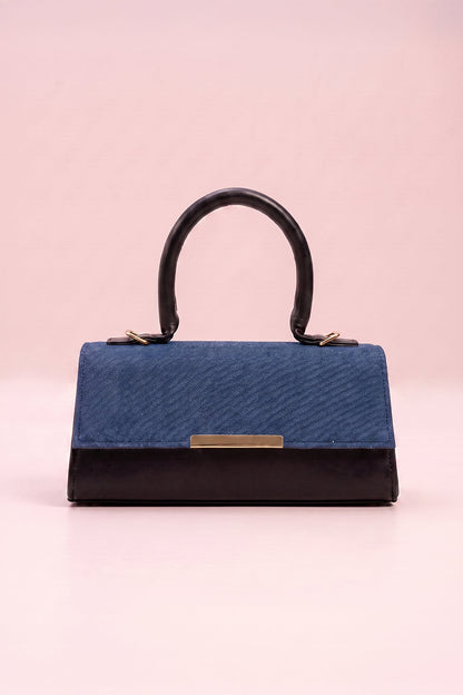 Culture Handbag Vesper - Denim & Black (Textured Contrast)