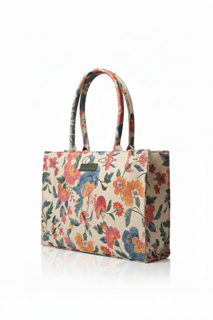 Culture Canvas Tote Bags Peach Floral