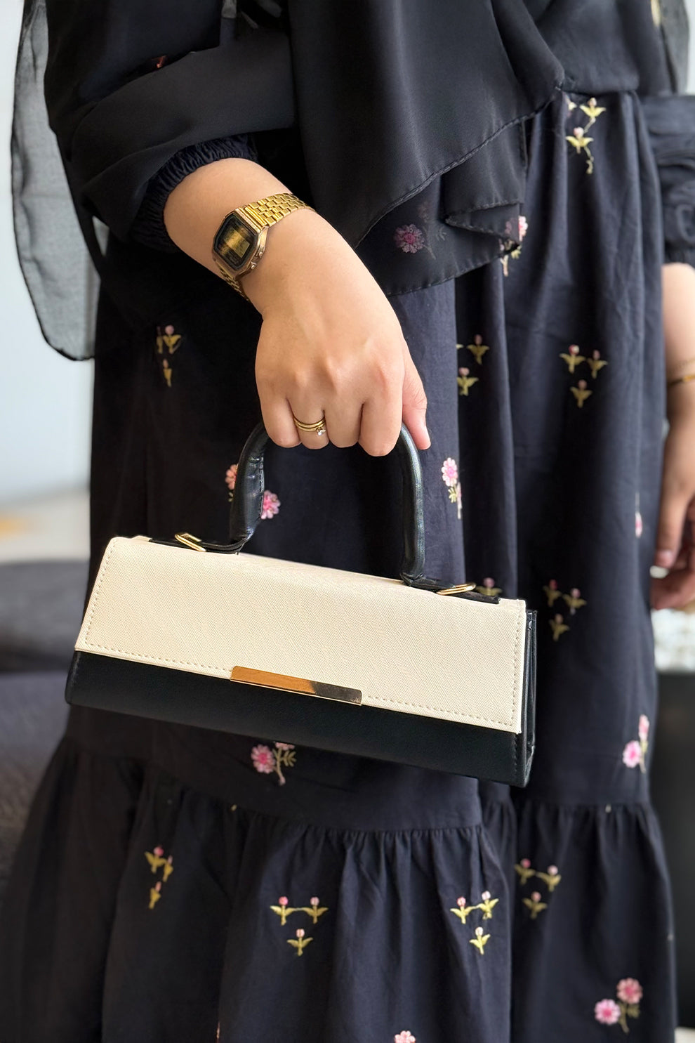 Culture Handbag Vesper - Cream And Black