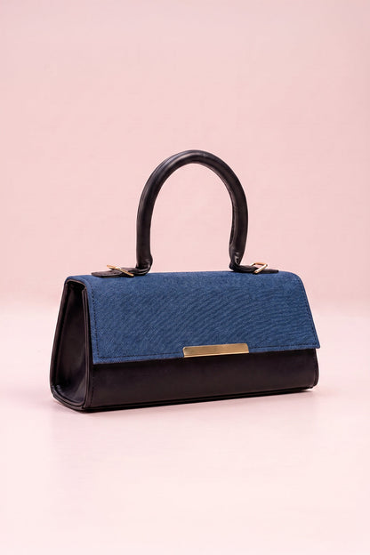Culture Handbag Vesper - Denim & Black (Textured Contrast)