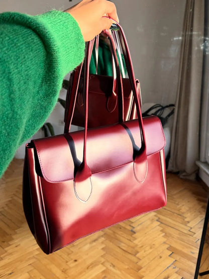 Culture Office Tote - Red Wine (Magenta +Maroon)